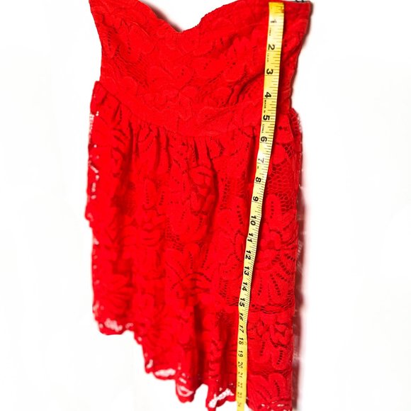 NWT anthropologie red lace mini dress M - Picture 4 of 8